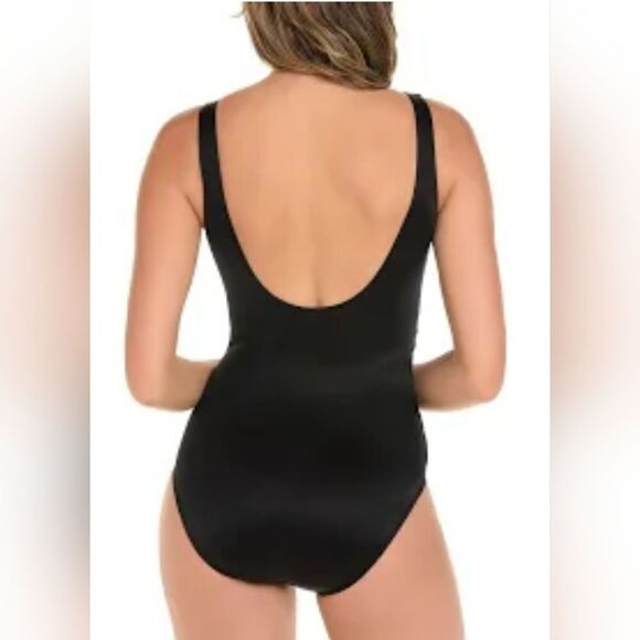 Miraclesuit Rock Solid Revele One Piece Swimsuit NWOT size 10 Black - Picture 2 of 5